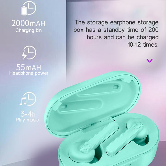 DT-5 IPX Water-resistant Bluetooth 5.0 Wireless Bluetooth Earphone with Magnetic Charging Box, Support Call & Power Bank Function(Pink)