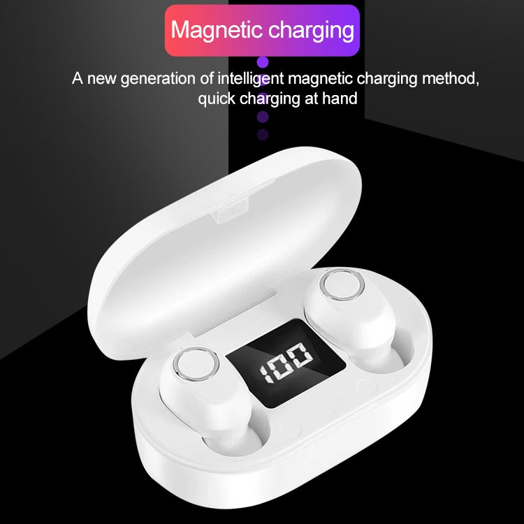 DT-13 Wireless Two Ear Bluetooth Headset Supports Touch & Smart Magnetic Charging(White)