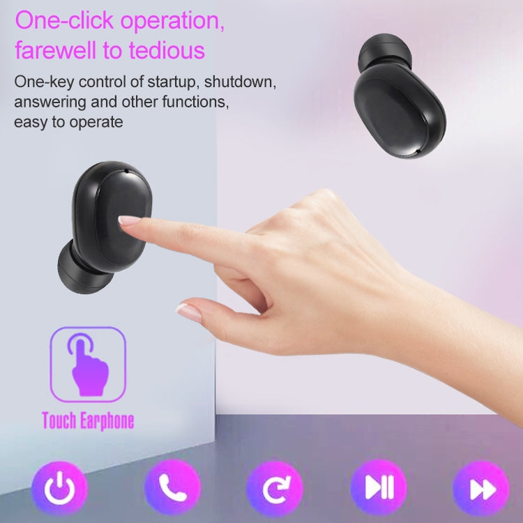 DT-14 Wireless Two Ear Bluetooth Headset Supports Touch & Smart Magnetic Charging & Power On Automatic Pairing(Black)