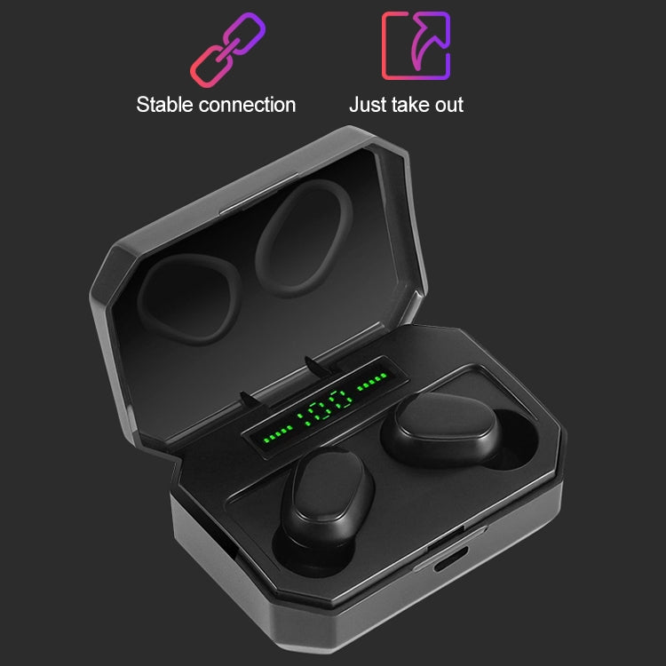 DT-14 Wireless Two Ear Bluetooth Headset Supports Touch & Smart Magnetic Charging & Power On Automatic Pairing(Black)