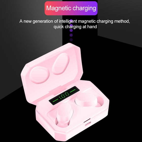 DT-14 Wireless Two Ear Bluetooth Headset Supports Touch & Smart Magnetic Charging & Power On Automatic Pairing(White)