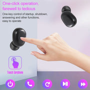 DT-14 Wireless Two Ear Bluetooth Headset Supports Touch & Smart Magnetic Charging & Power On Automatic Pairing(White)
