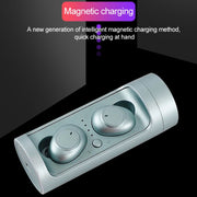 DT-15 Wireless Two Ear Bluetooth Headset Supports Touch & Smart Magnetic Charging & Power On Automatic Pairing (Black)