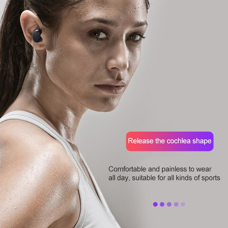 DT-15 Wireless Two Ear Bluetooth Headset Supports Touch & Smart Magnetic Charging & Power On Automatic Pairing (Black)