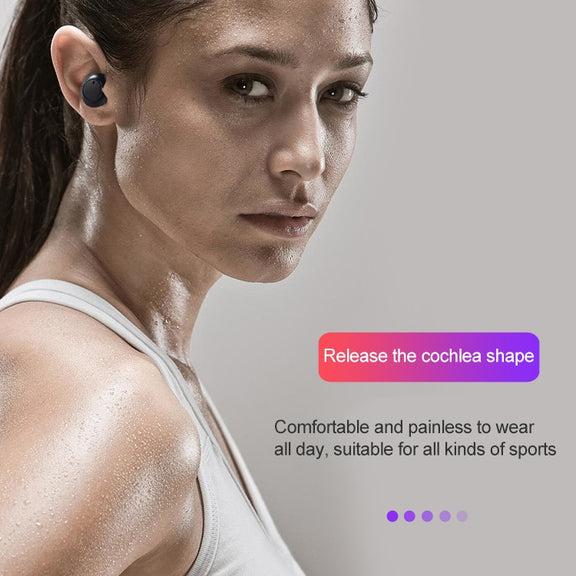DT-15 Wireless Two Ear Bluetooth Headset Supports Touch & Smart Magnetic Charging & Power On Automatic Pairing (Black)