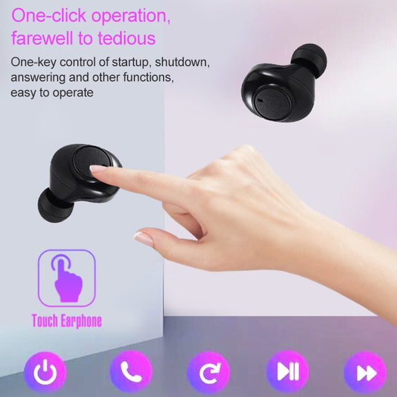 DT-15 Wireless Two Ear Bluetooth Headset Supports Touch & Smart Magnetic Charging & Power On Automatic Pairing (Green)