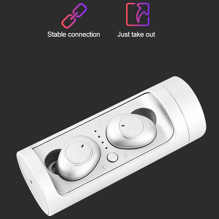 DT-15 Wireless Two Ear Bluetooth Headset Supports Touch & Smart Magnetic Charging & Power On Automatic Pairing (Gold)