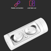 DT-15 Wireless Two Ear Bluetooth Headset Supports Touch & Smart Magnetic Charging & Power On Automatic Pairing (Gold)