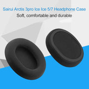 1 Pair Leather Sponge Protective Case for Steelseries Arctis 3 Pro  / Ice 5 / Ice 7 Headphone (White)