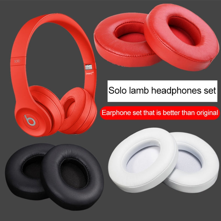 1 Pair Leather Headphone Protective Case for Beats Solo2.0 / Solo3.0, Wired Version(White)