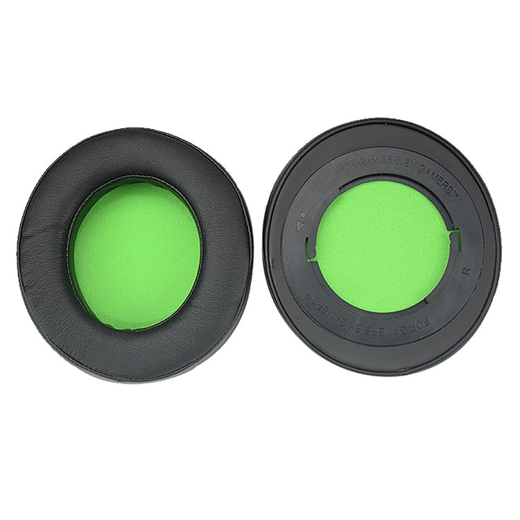 2 PCS For Razer Kraken 7.1 V2 Pro Headphone Cushion Sponge Green Net Cover Earmuffs Replacement Earpads