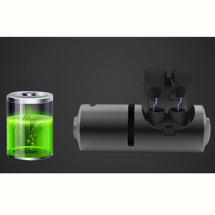 3 in 1 TWS Mini Water-resistant Bluetooth 4.2 Wireless Earphone + Audio + Charging Box(Black)