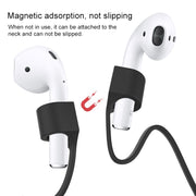 Wireless Bluetooth Headset Anti-lost Rope Magnetic Silicone Lanyard for Apple AirPods 1 / 2(Pink)