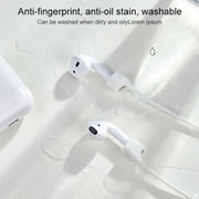 Wireless Bluetooth Headset Anti-lost Rope Magnetic Silicone Lanyard for Apple AirPods 1 / 2(Rose Red)