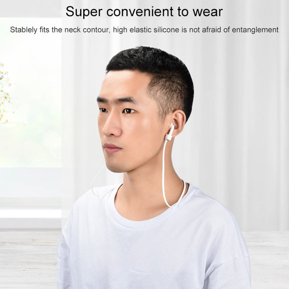 Wireless Bluetooth Headset Anti-lost Rope Magnetic Silicone Lanyard for Apple AirPods 1 / 2(Rose Red)