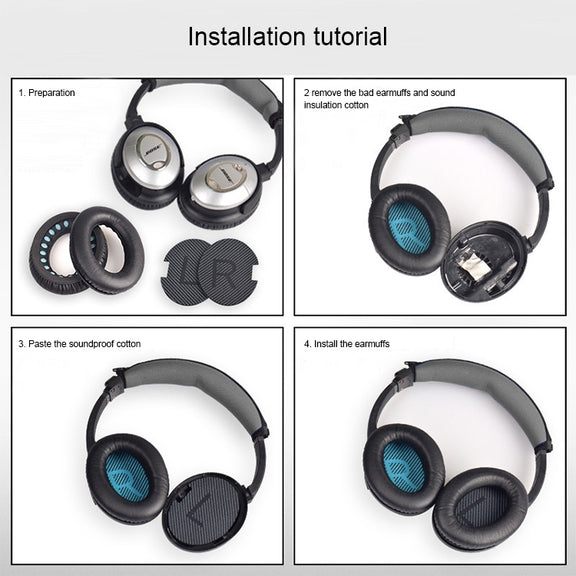 1 Pair Soft Earmuff Headphone Jacket with Common Cotton for BOSE QC2 / QC15 / AE2 / QC25(Gold)