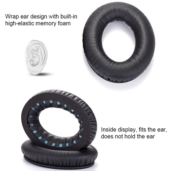 1 Pair Soft Earmuff Headphone Jacket with LR Cotton for BOSE QC2 / QC15 / AE2 / QC25 / QC35(Grey+Blue)
