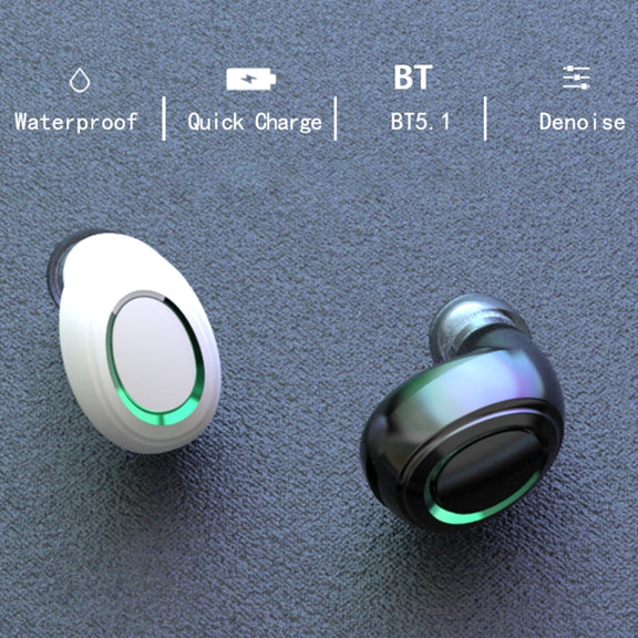 MD06 Mini In-ear TWS Wireless Touch Digital Display Bluetooth Earphone (Black)