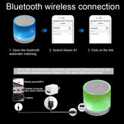 A9 Mini Portable Glare Crack Bluetooth Stereo Speaker with LED Light, Built-in MIC, Support Hands-free Calls & TF Card(Black)