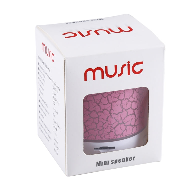 A9 Mini Portable Glare Crack Bluetooth Stereo Speaker with LED Light, Built-in MIC, Support Hands-free Calls & TF Card(Pink)