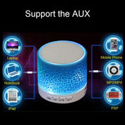 A9 Mini Portable Glare Crack Bluetooth Stereo Speaker with LED Light, Built-in MIC, Support Hands-free Calls & TF Card(Pink)