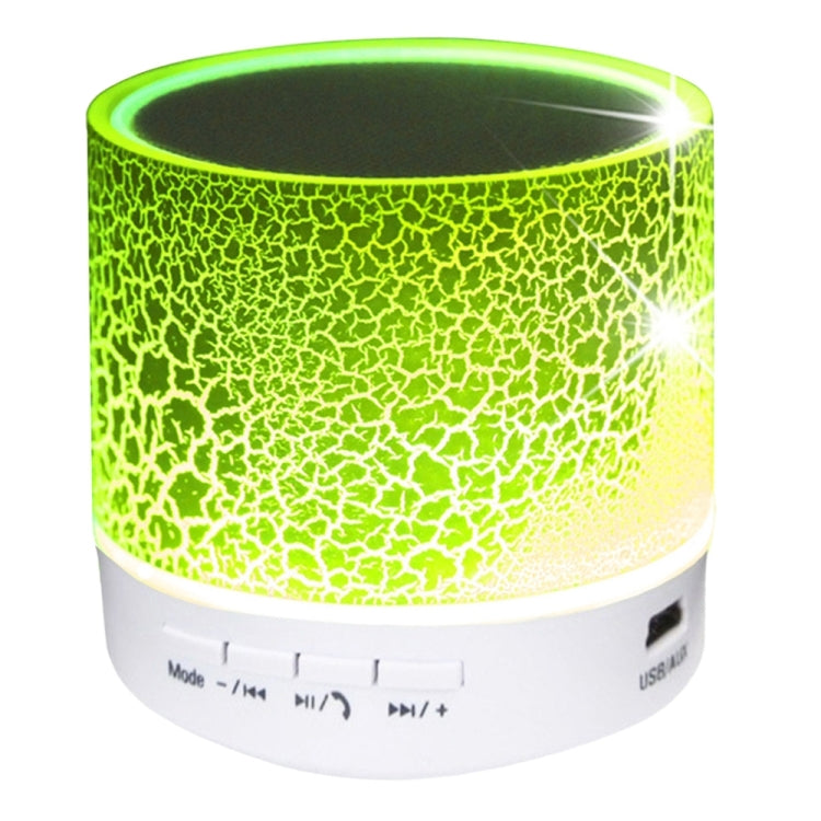 A9 Mini Portable Glare Crack Bluetooth Stereo Speaker with LED Light, Built-in MIC, Support Hands-free Calls & TF Card(Green)