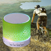 A9 Mini Portable Glare Crack Bluetooth Stereo Speaker with LED Light, Built-in MIC, Support Hands-free Calls & TF Card(Green)
