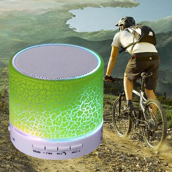 A9 Mini Portable Glare Crack Bluetooth Stereo Speaker with LED Light, Built-in MIC, Support Hands-free Calls & TF Card(Green)