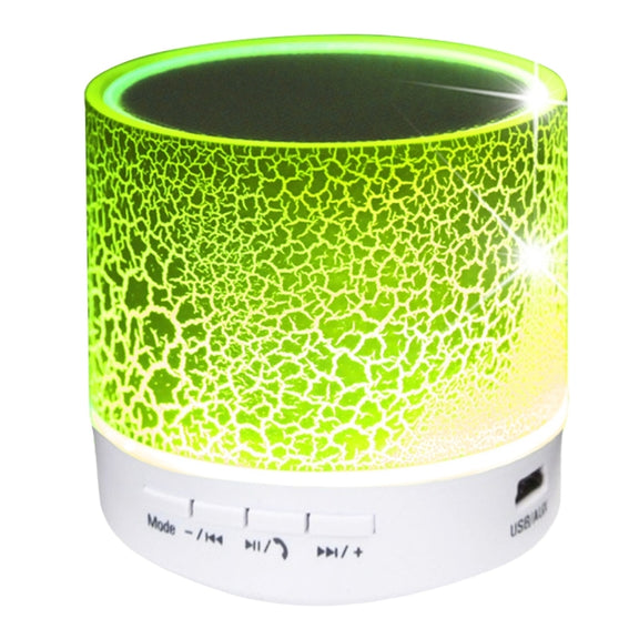 A9 Mini Portable Glare Crack Bluetooth Stereo Speaker with LED Light, Built-in MIC, Support Hands-free Calls & TF Card(Green)