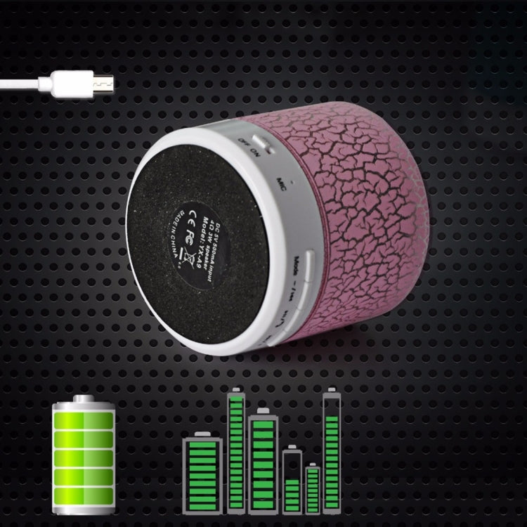 A9 Mini Portable Glare Crack Bluetooth Stereo Speaker with LED Light, Built-in MIC, Support Hands-free Calls & TF Card(Blue)