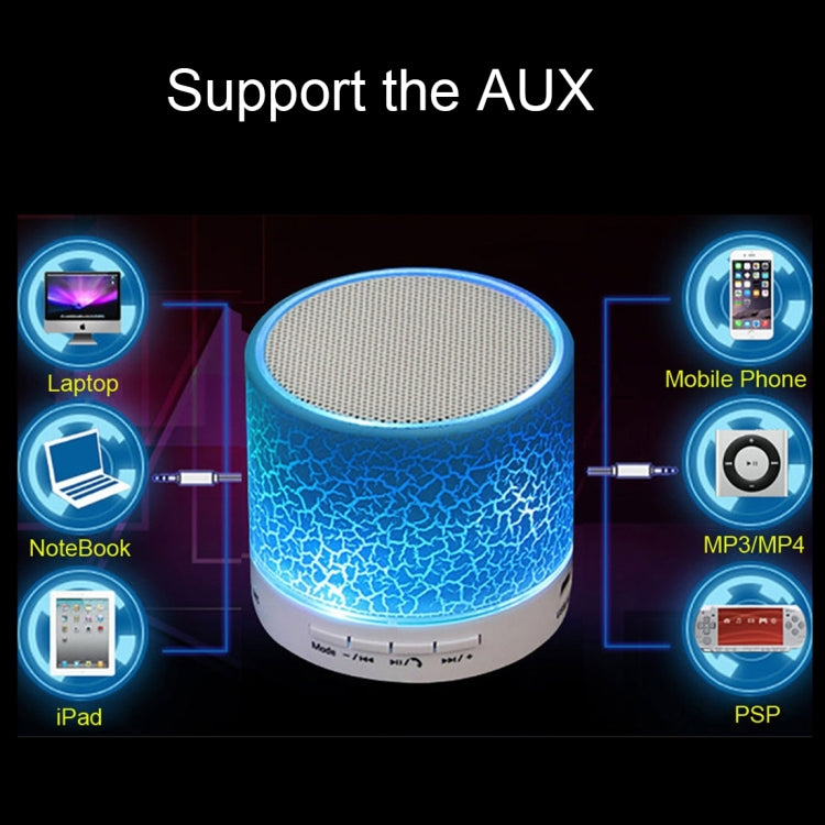 A9 Mini Portable Glare Crack Bluetooth Stereo Speaker with LED Light, Built-in MIC, Support Hands-free Calls & TF Card(Blue)