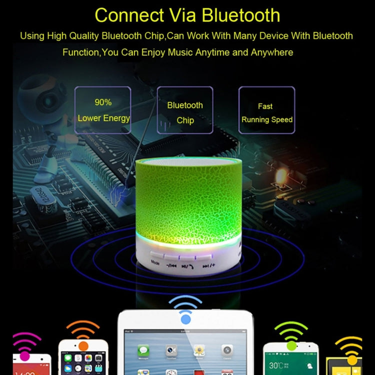A9 Mini Portable Glare Crack Bluetooth Stereo Speaker with LED Light, Built-in MIC, Support Hands-free Calls & TF Card(Blue)