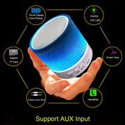 A9 Mini Portable Glare Crack Bluetooth Stereo Speaker with LED Light, Built-in MIC, Support Hands-free Calls & TF Card(Blue)