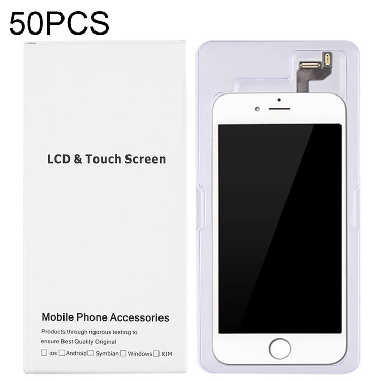 50 PCS Cardboard Packaging White Box for iPhone 6s Plus & 6 Plus LCD Screen and Digitizer Full Assembly