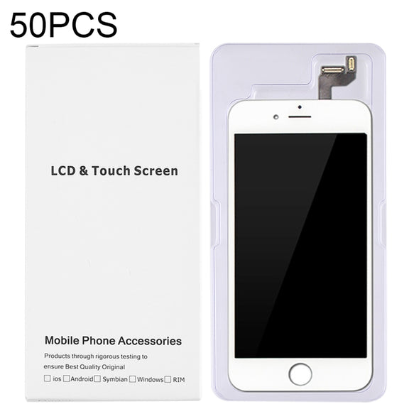 50 PCS Cardboard Packaging White Box for iPhone 6s Plus & 6 Plus LCD Screen and Digitizer Full Assembly