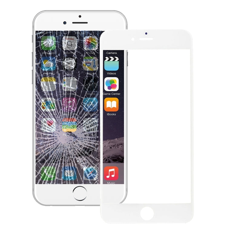 Front Screen Outer Glass Lens with Front LCD Screen Bezel Frame & OCA Optically Clear Adhesive for iPhone 6 Plus(White)