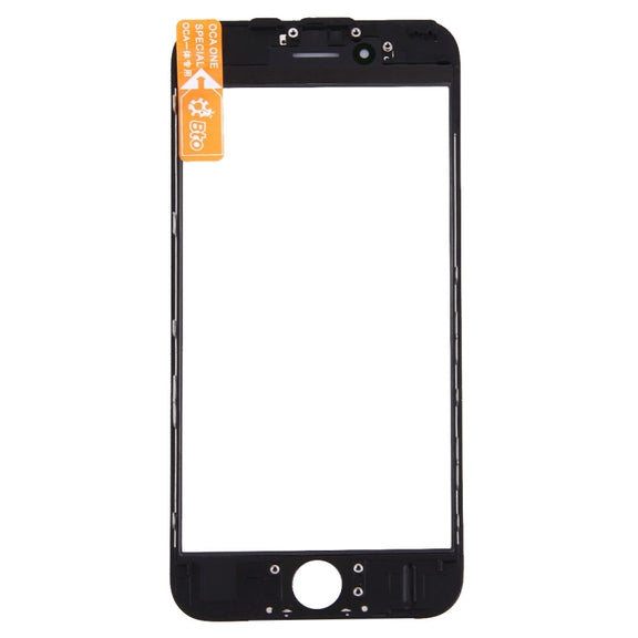 Front Screen Outer Glass Lens with Front LCD Screen Bezel Frame & OCA Optically Clear Adhesive for iPhone 6s(Black)