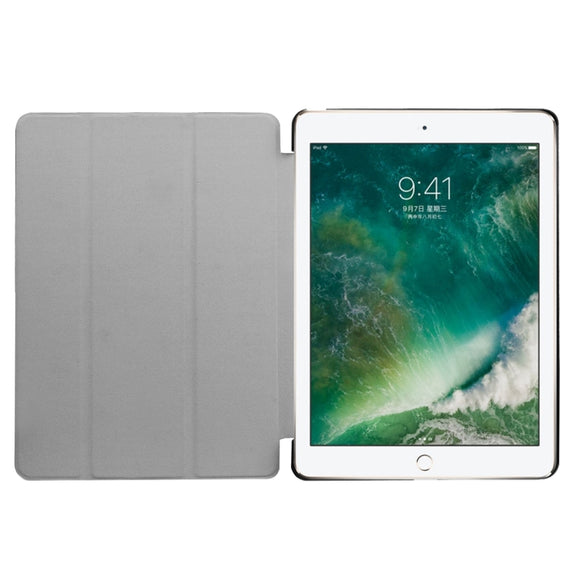 For iPad 9.7 (2018) & iPad 9.7 (2017) Custer Texture Horizontal Flip Leather Case with Three-folding Holder & Sleep / Wake-up Function(Rose Gold)
