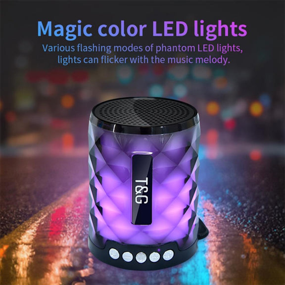 T&G TG155 Bluetooth 4.2 Mini Portable Wireless Bluetooth Speaker with Colorful Lights(Red)