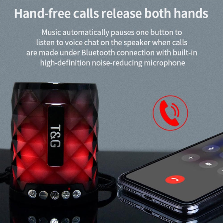T&G TG155 Bluetooth 4.2 Mini Portable Wireless Bluetooth Speaker with Colorful Lights(Red)