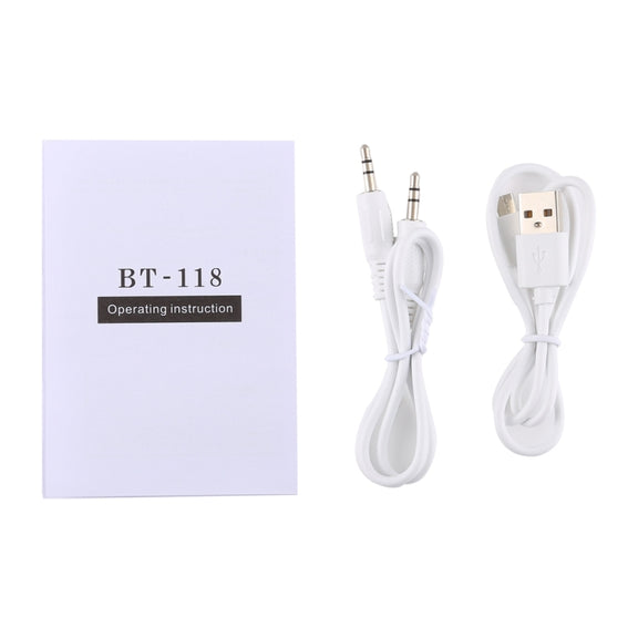 BT-118 Mini Wireless Bluetooth Speaker with Breathing Light, Support Hands-free / TF Card / AUX(White)