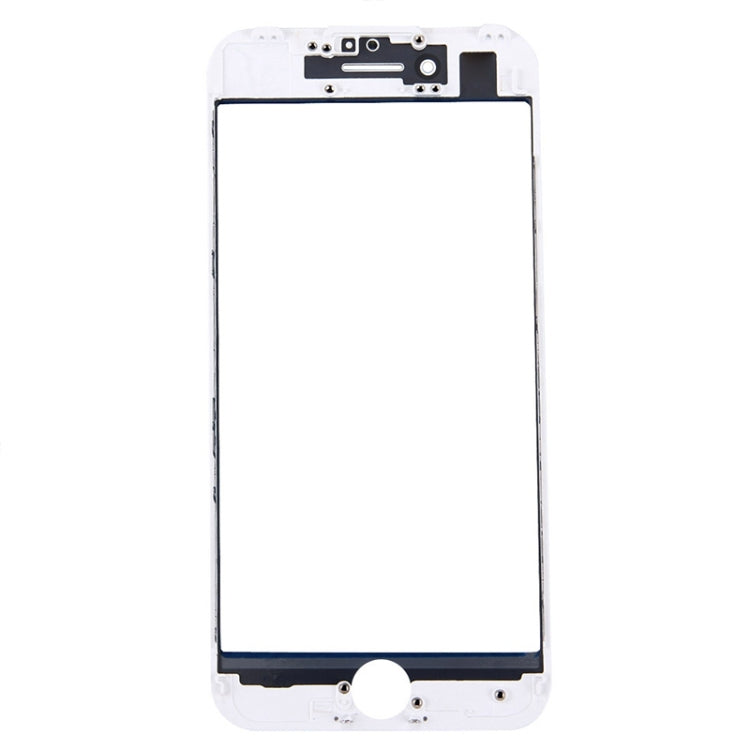Front Screen Outer Glass Lens with Front LCD Screen Bezel Frame for iPhone 7 (White)