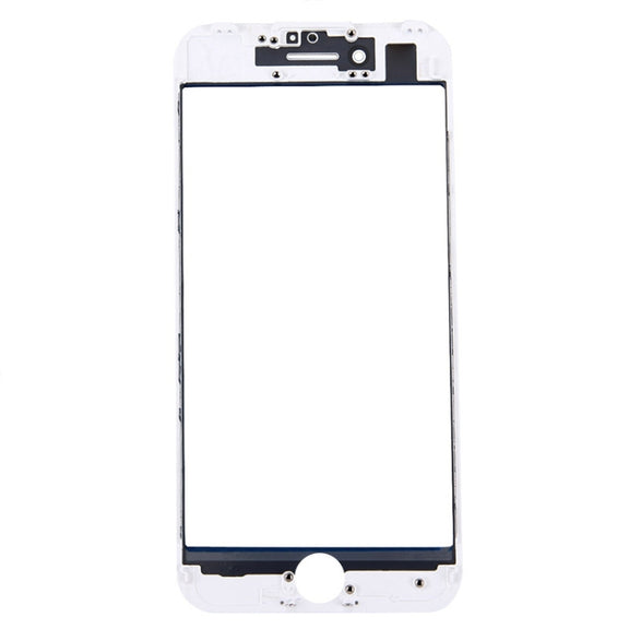 Front Screen Outer Glass Lens with Front LCD Screen Bezel Frame for iPhone 7 (White)