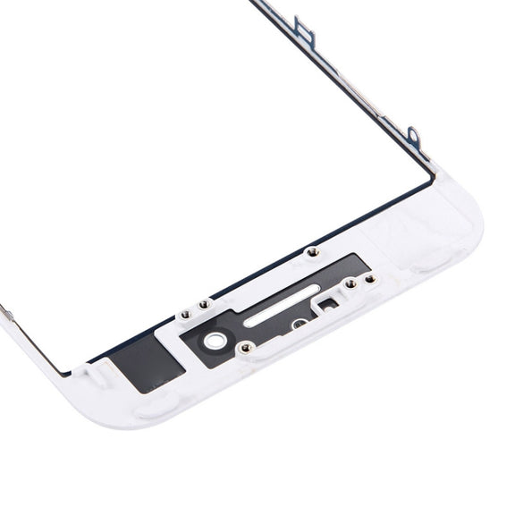 Front Screen Outer Glass Lens with Front LCD Screen Bezel Frame for iPhone 7 (White)