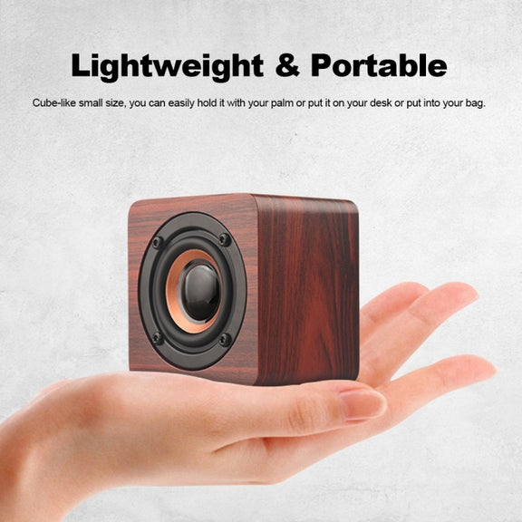Q1 Wooden Mini Portable Mega Bass Wireless Bluetooth Speaker(Black)