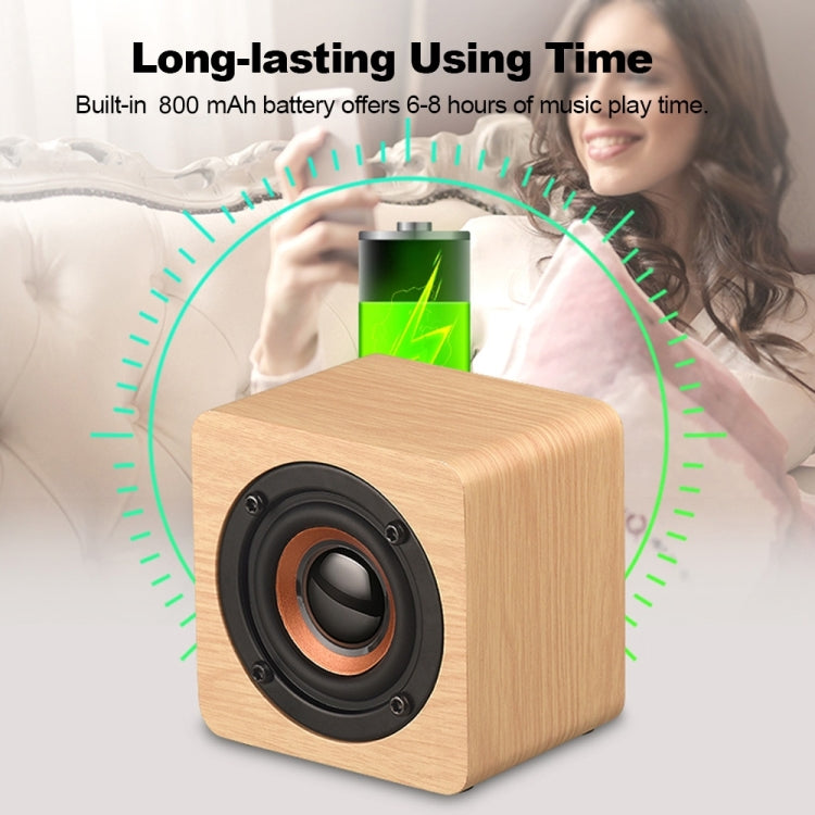 Q1 Wooden Mini Portable Mega Bass Wireless Bluetooth Speaker(Black)