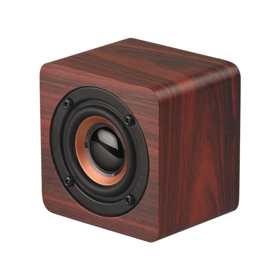 Q1 Wooden Mini Portable Mega Bass Wireless Bluetooth Speaker(Red)