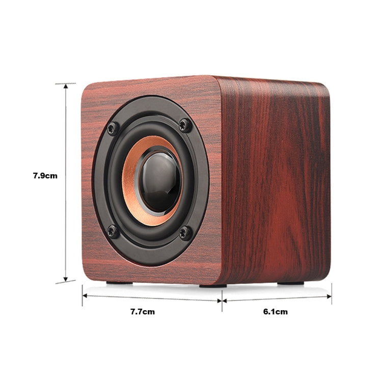 Q1 Wooden Mini Portable Mega Bass Wireless Bluetooth Speaker(Red)