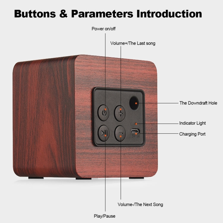 Q1 Wooden Mini Portable Mega Bass Wireless Bluetooth Speaker(Walnut wood)
