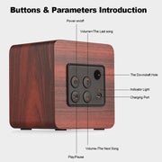 Q1 Wooden Mini Portable Mega Bass Wireless Bluetooth Speaker(Yellow)